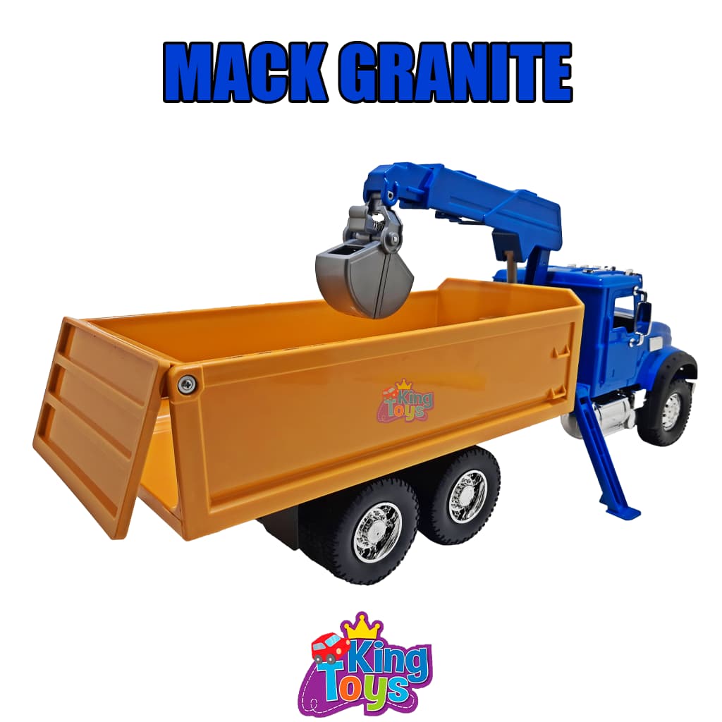 CAMION_MACK_GRANITE_A_ESCALA_KING_TOYS_JUGUETE_AZUL