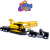 Kenworth W900 negro con lowboy y maquinaria